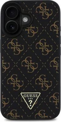 Produktbild von Guess GUHCP16SPG4GPK iPhone 16 6.1" schwarz hardcase New 4G Triangle Schutzhülle