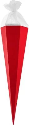 Produktbild von Goldbuch Bastelschultüte 85 cm sechseckig Tüllverschluss rot 85x19 cm