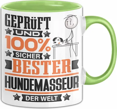 Produktbild von Hundemasseur Geschenk Lustiger Spruch für Hundemasseur Geschenkidee Bester Hundemasseur Der Welt (Grün)