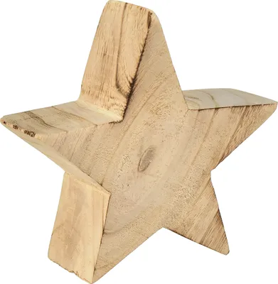 A wooden star decoration.