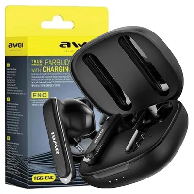 Immagine prodotto di Cuffie Bluetooth Awei 5.3 T66 Tws + Docking Station Nero/Nero