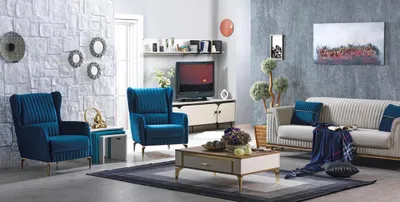 Produktbild von Sofa Komplett 3+1+1 Sitzer Wohnzimmer Textil Polstermöbel Design Möbel