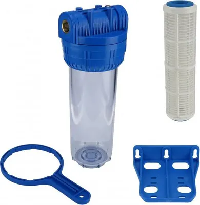 Produktbild von Wasser Filtergehäuse 10' 3-teilig 1/2' IG Messing Vorfilter Garten + Mehrwegfilter