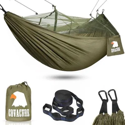 Produktbild von Famanu Hängematte ultraleicht mit Moskitonetz - atmungsaktives, schnell trocknendes Nylon für Camping und Reisen