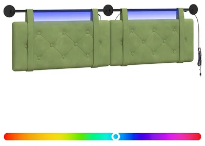 Produktbild von Hängendes Kopfteil Mit LED Licht Hellgrün Samt