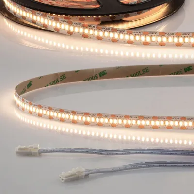 Produktbild von ISOLED LED CRI930 MiniAMP Flexband Streifen, 12V, 6W, IP20, 3000K, 120cm, beids. 30cm Kabel + maleAMP, 300 LED/m
