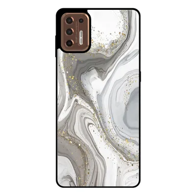 Obrázok produktu pre Smartphonica Puzdro na telefón vhodné pre Motorola Moto G9 Plus s mramorovou potlačou - Zadný kryt z TPU s mramorovým dizajnom - strieborný