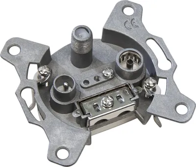 Produktbild von Goobay 68852, TV + SAT, 2400 MHz, 3 dB, 75 Ohm, Silber, Weiß, Metall, Kunststoff
