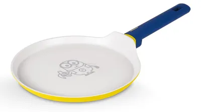 Produktbild von Berlinger Haus Minions Crêpes-Pfanne 25 cm – Antihaft Pfannkuchenpfanne mit flachem Rand für Crêpes, Omeletts & Tortillas, gelb-blau