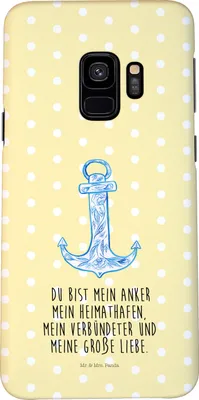 Produktbild von Mr. & Mrs. Panda Samsung Galaxy S9 Handyhülle Anker Blau - Gelb Pastell - Geschenk, Handy Schutzhülle, Smartphone Hülle, Cover, Lustige Sprüche