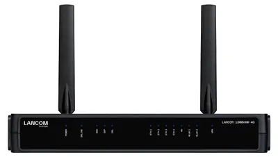 Produktbild von LANCOM 1800VAW-4G (EU), Schwarz, DSL, LAN, Leistung, WAN, WLAN, 1 Lüfter, Extern, SMA, 2 dBi