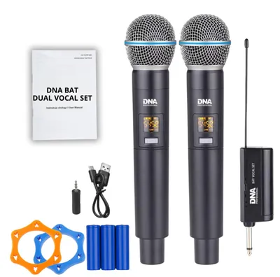 Produktbild von DNA BAT DUAL VOCAL SET - kabelloses, wiederaufladbares Set mit 2 Handmikrofonen und UHF-Empfänger