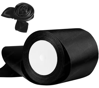 Immagine prodotto di Nastro di raso nero, 100 mm x 23 metri