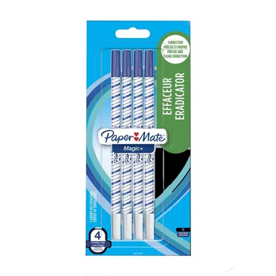 Zdjęcie produktu dla Papermate Magic+, Niebieski, Biały, Niebieski, Drobny, 4 szt.