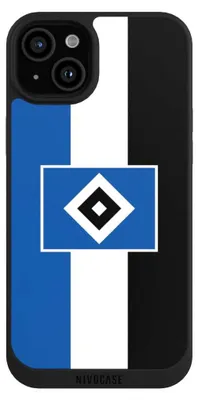 Produktbild von NIVOCASE Handyhülle für Apple iPhone 15 Plus  Hülle NIVOpure Case Schwarz HSV Hamburger SV Streifen