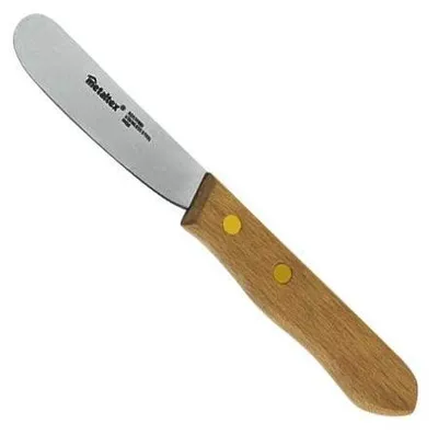 Butterpalette aus Holz und Edelstahl, 16 cm, Natur