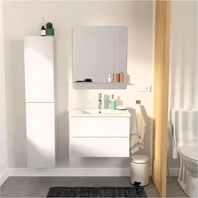 Produktbild von Einzelmöbel + Waschbecken + Spiegel + SORRENTO-Hochschrank