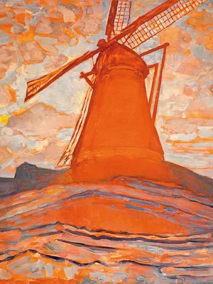 Obrázek produktu pro Piet Mondrian Art Print Obraz - Mlýn 1917 (80 x 60 cm)