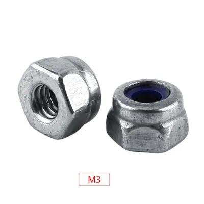 Image de Écrou de blocage en nylon DIN 985, empêche le desserrage, métrique, acier inoxydable 304 (M3, 100 pièces)