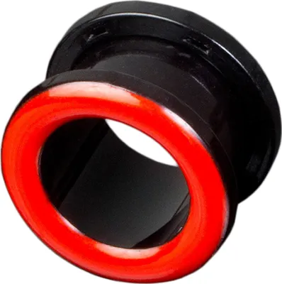 Produktbild von viva-adorno 1 Stück 6mm Flesh Tunnel Acryl Ohrpiercing Schwarz zum Schrauben farbiger Ring zweifarbig Größe 3 - 14mm Z428sw, rot