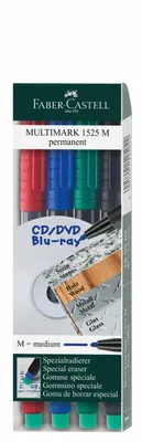 Zdjęcie produktu dla Faber-Castell 152504 CD marker MULTIMARK - permanentny, M, 4 kolory w etui