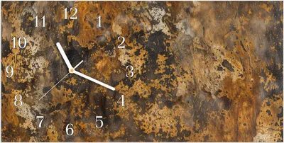 Produktbild von Wanduhr aus Glas mit Motiv Rostige Textur- 60 x 30 cm - inkl. Aufhängesystem