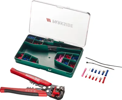 Produktbild von Parkside Crimpzangen Set Preszange Flachstecker Quetschverbinder 231-teilig 3in1