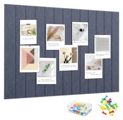 Image de Panneau mural en feutre auto-adhésif, dimensions 60 x 40 cm, épaisseur 0,9 cm, feutre acoustique, fixation sans perçage, couleur gris