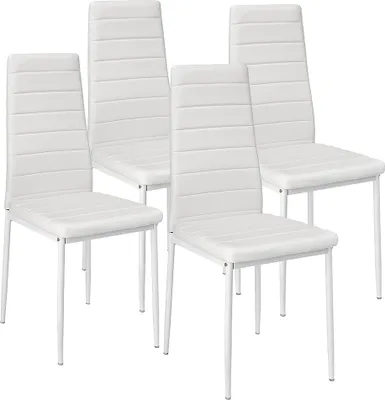 Produktbild von WYCTIN Esszimmerstühle 4 Set Stuhl Küchenstuhl Esszimmerstuhl Wohnzimmerstüh  Weiß