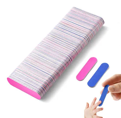 Produktbild von Mini-Nagelfeilen, 100er-Packung, 5 cm (2 Zoll), Einweg-Doppelseitenfeilen, Maniküre- und Pediküre-Werkzeuge