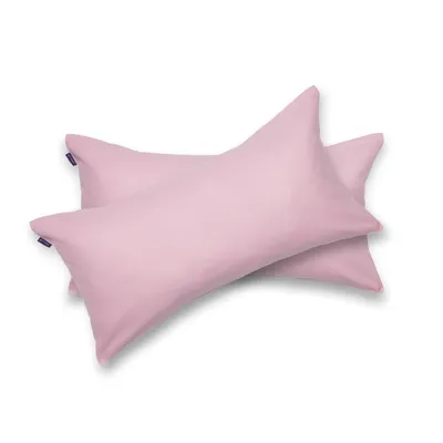 Zdjęcie produktu dla Brielle zestaw 2 poszewek na poduszki ze 100% bawełny z ukrytym zamkiem błyskawicznym 40 x 80 cm Różowy