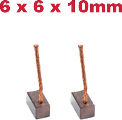 Produktbild von 2x Trade-Shop Motorkohlen / Kohlebürsten 6x6x10mm für viele KFZ PKW LKW Motoren Klimaanlage Gebläse Lüfter Scheibenwischer Fensterheber 12-24V
