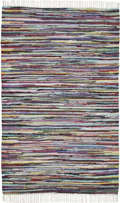 Image de Tapis kilim en coton avec motif ethnique TIMULTI