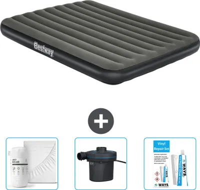 Obrázek produktu pro Nafukovací matrace Bestway - pro 2 osoby - 152 x 203 x 25 cm - zelená - včetně příslušenství