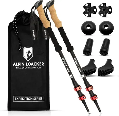Produktbild von ALPIN LOACKER Teleskop Wanderstöcke Aluminium und Carbon mit Korkgriff I Leichte Nordic Walking Stöcke Damen und Herren für Skifahren und Wandern