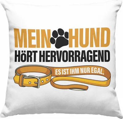 Produktbild von TRENDATION Deko-Kissen mit Füllung 40x40 Hundeliebhaber Hundemama Hundepapa Hund Spruch  Deko-Kissen mit Füllung 40x40 Geschenk (Blau)