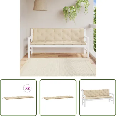 Immagine prodotto di The Living Store Cuscini per panca da giardino 2 pz. Tessuto Oxford beige 180x50x7 cm