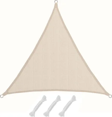 Produktbild von UV Sonnensegel 3x3x3 HDPE Dreieck Sonnenschutz Überdachung Balkon Garten Beige