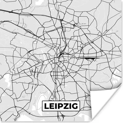Produktbild von MuchoWow® Poster Deutschland - Karte - Leipzig- Stadtplan 50x50 cm - Wohnzimmerdekoration