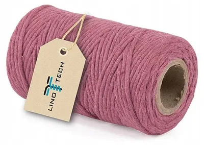 Produktbild von Linotech Makramee Garn Baumwolle 2mm 60m Altrosa