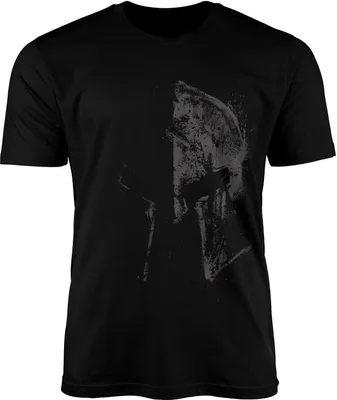 Produktbild von Herren T-Shirt Bedruckt Sparta-Helm Spartaner Helmet Printshirt Fashion Streetstyle Neverless® schwarz L