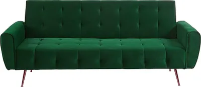 Produktbild von 3-Sitzer-Sofa mit Schlaffunktion Ausklappbares Sofa in Velours POLANI - Farbe grün