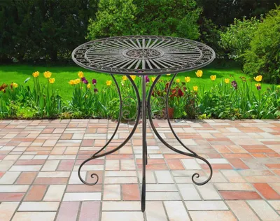Produktbild von Hari runder Gartentisch aus Eisen in Bronze, 70 cm Durchmesser, 73 cm Höhe