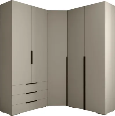 Produktbild von MEBLE KRYSPOL Inova 1 Möbelset Garderobe, 236,7x281,7x47cm - Kaschmir, Schwarz