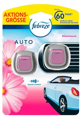 Produktbild von Febreze Auto Lufterfrischer Blütenhauch 2x2ml - Raumduft (1er Pack)