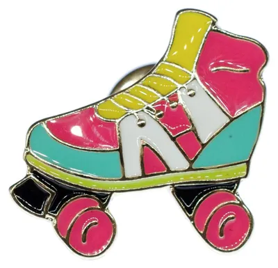 Produktbild von Rollschuh Pin Brosche Miniblings Anstecknadel Rollerskates Disco Retro Roller