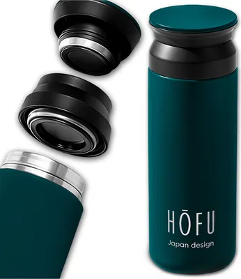Obrázek produktu pro Kuketo | Termohrnek 500 ml z nerezové oceli - izolovaný hrnek Sea Blue na kávu, čaj a studené nápoje - dvoustěnný, nepropustný a stylový