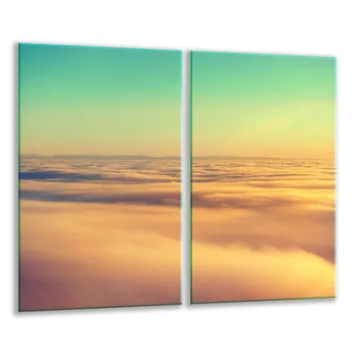 Produktbild von Herdabdeckplatten 2 teilig 30x52 Glaskeramikfeld Abdeckung Glas Himmel