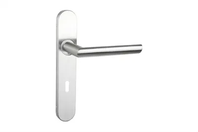 Produktbild von Lavuzo Türgriffe Ragusa Edelstahl mit abgerundetem Schild SL72 - Pro Set