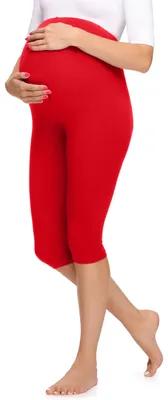 Image de Legging de grossesse 3/4 pour femme Merry Style en viscose MS10-298 (rouge, XS)